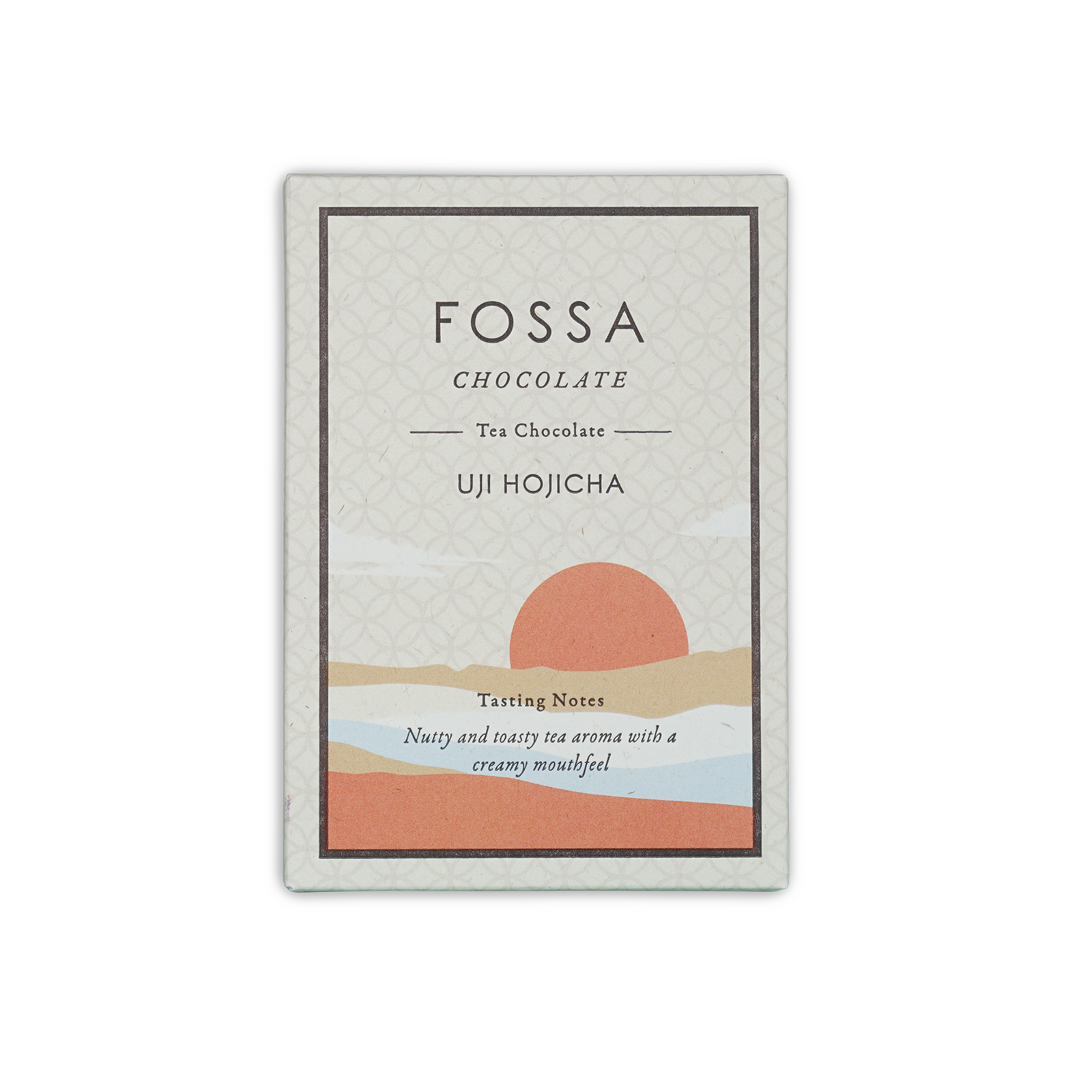 Fossa Uji Hojicha Tea Milk Chocolate 53% bar in minimalist box