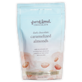 French Broad dark chocolate covered caramelized almonds in blue pouch
