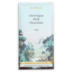French Broad Nicaragua dark chocolate bar 70% cacao in blue gold foil