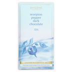 French Broad Dark Chocolate w/ Scorpion Pepper 72% bar in blue wrapper
