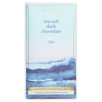 French Broad 70% dark chocolate bar with sea salt, french vanilla watercolor waves