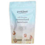 French Broad milk chocolate caramelized hazelnuts pouch, Asheville NC