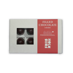 Friis Holm Frederiksdal cherry praline box with 4 glossy chocolates