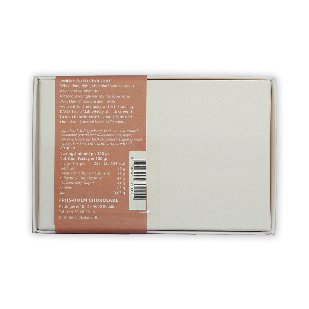 Friis Holm Stauning whisky filled chocolate pralines box, 8 pcs