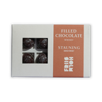 Friis Holm Stauning whisky pralines box with 8 dark speckled truffles