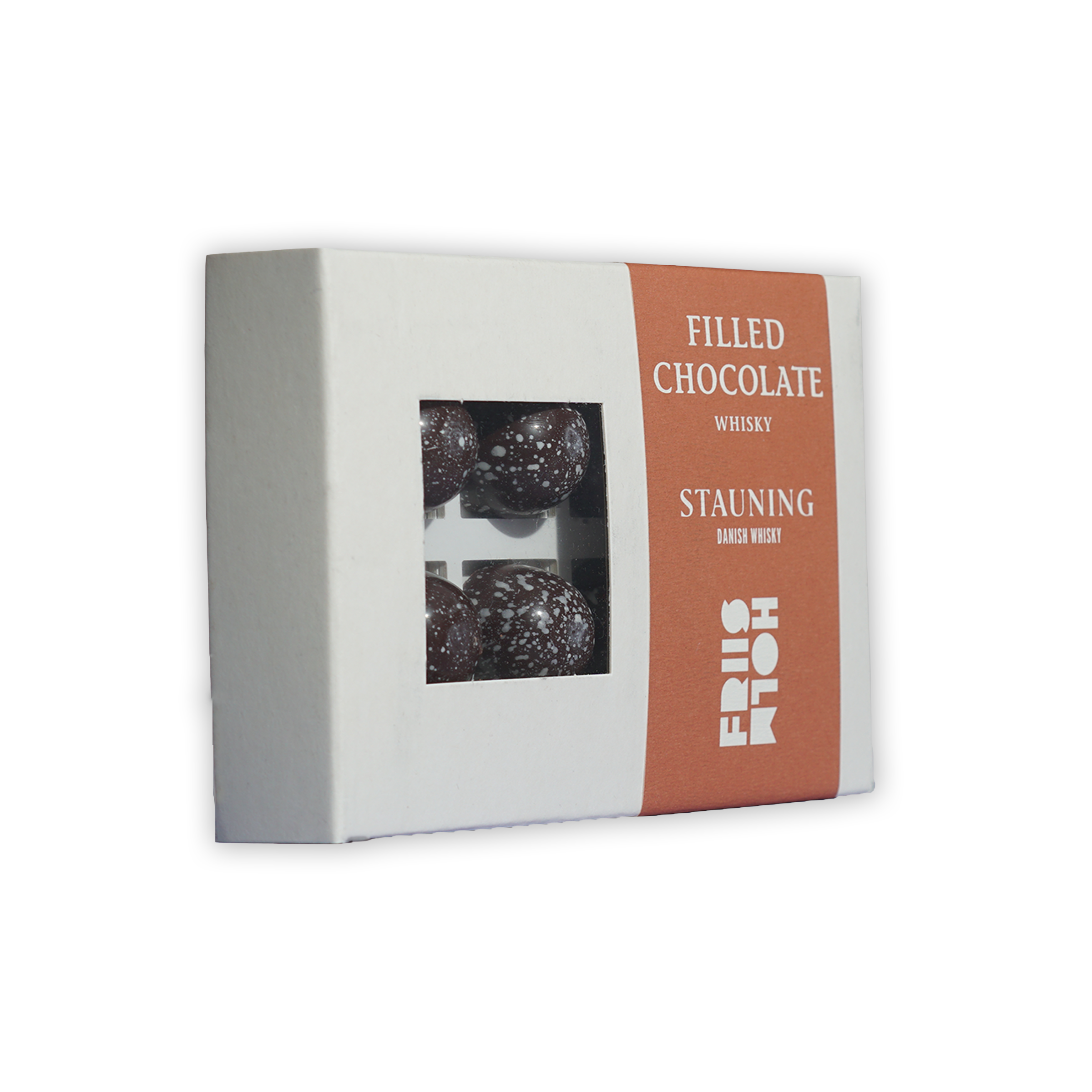 Friis Holm Stauning whisky filled chocolate pralines box, 8 pcs