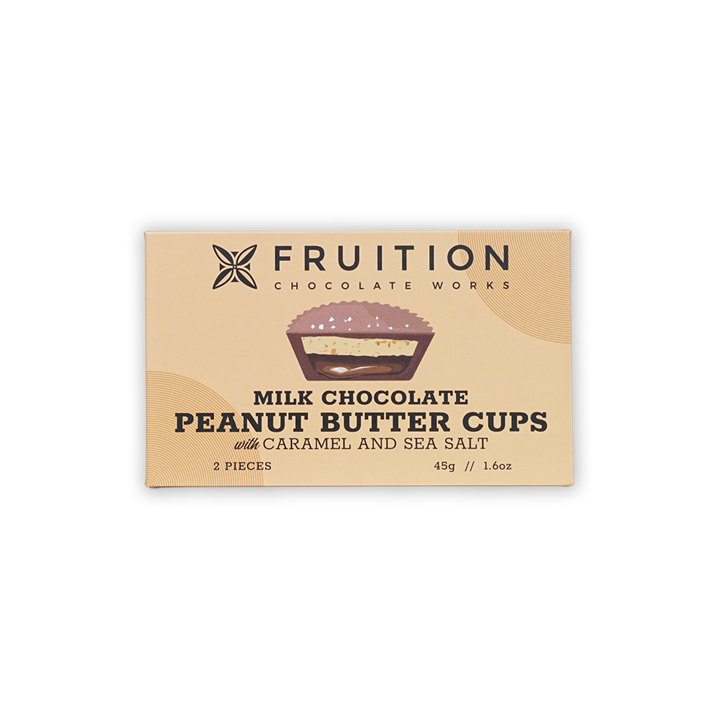 Fruition Chocolate Works milk chocolate peanut butter cups with caramel and sea salt