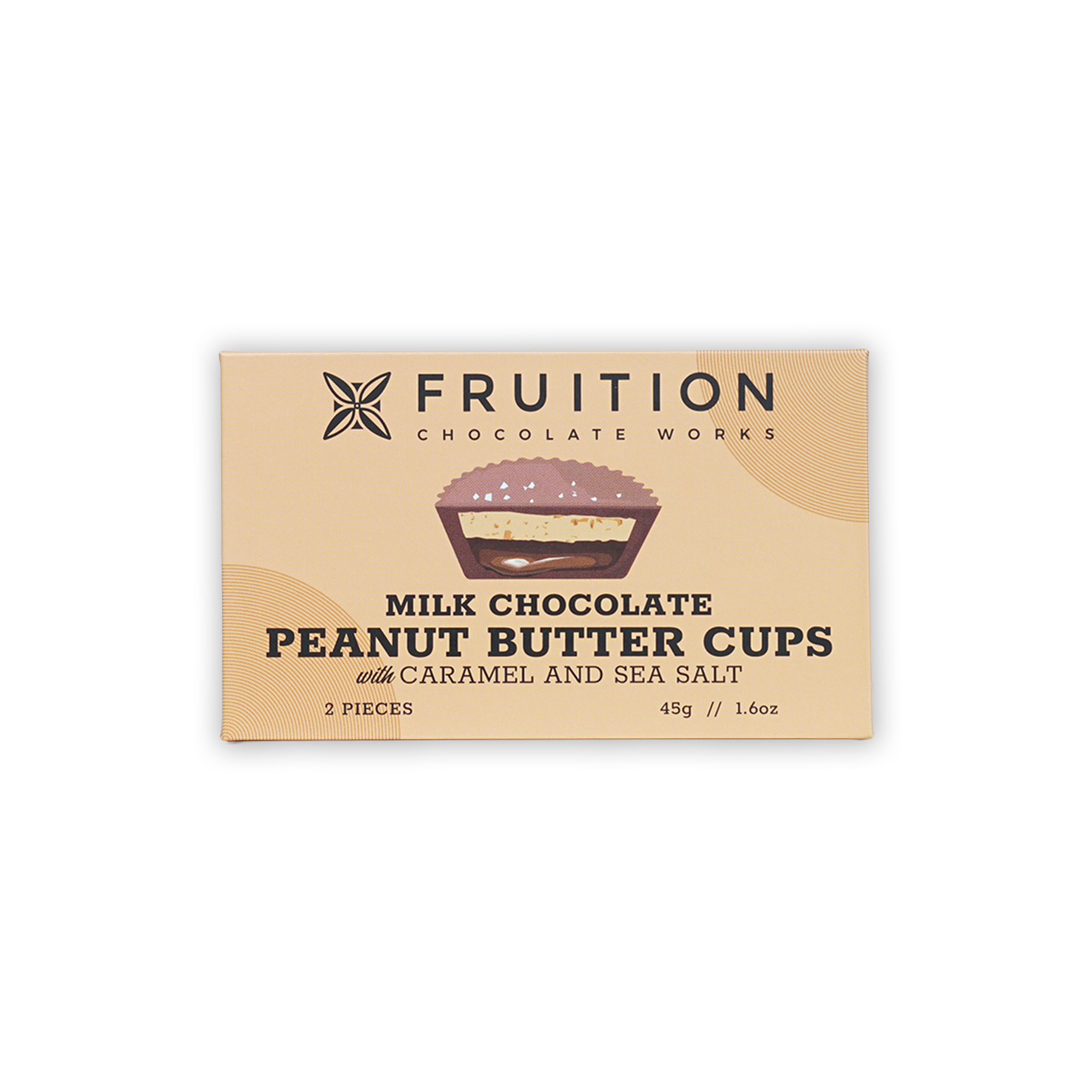 Fruition Chocolate Works milk chocolate peanut butter cups with caramel and sea salt