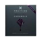 Fruition Passion Fruit Caramels 9 pcs dark gray box with 68% dark chocolate coating