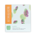 Guido Gobino milk chocolate bar with pistachio praline, white pack orange stripe splotches