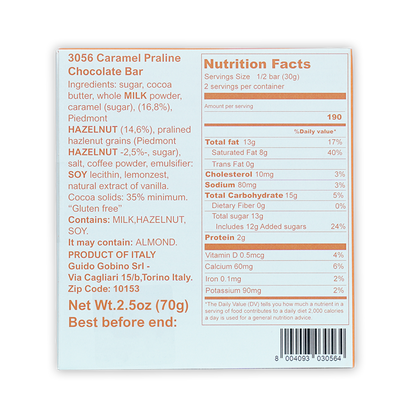 Guido Gobino White Caramel Praline Chocolate Bar 35%