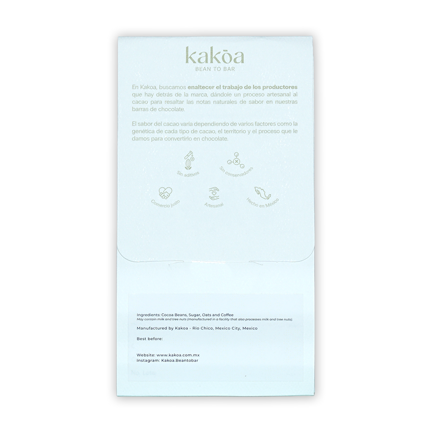 Kakoa Dark Chocolate w/ Coffee and Oat Milk 62%