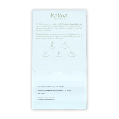 Kakoa Dark Chocolate w/ Coffee and Oat Milk 62%