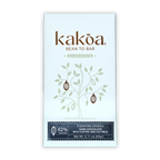 Kakoa 62% dark chocolate bar wrapper with coffee oat milk cacao pod design