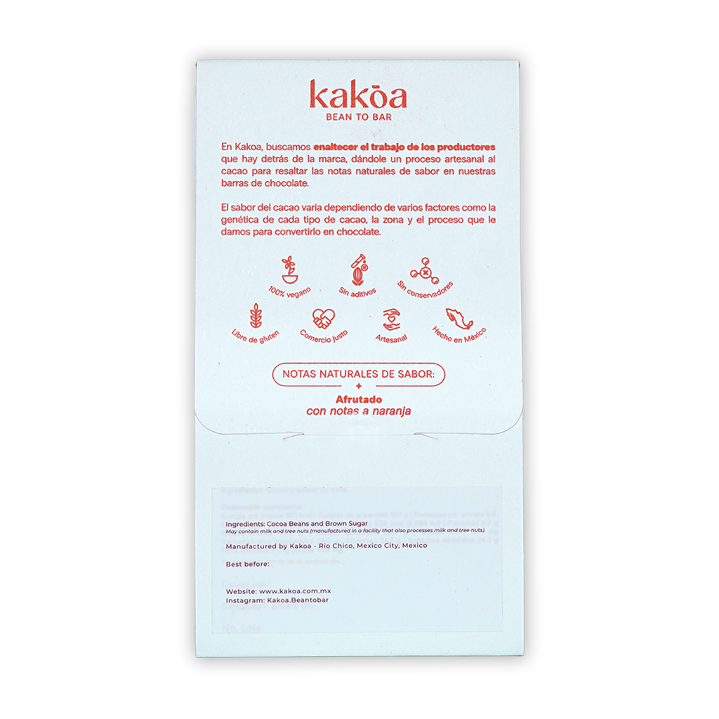 Kakoa Dark Chocolate Criollo Cacahoatan 75% white box with red logo