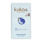 Kakoa Dark Chocolate Criollo Pichucalco 82% white package with blue raccoon logo