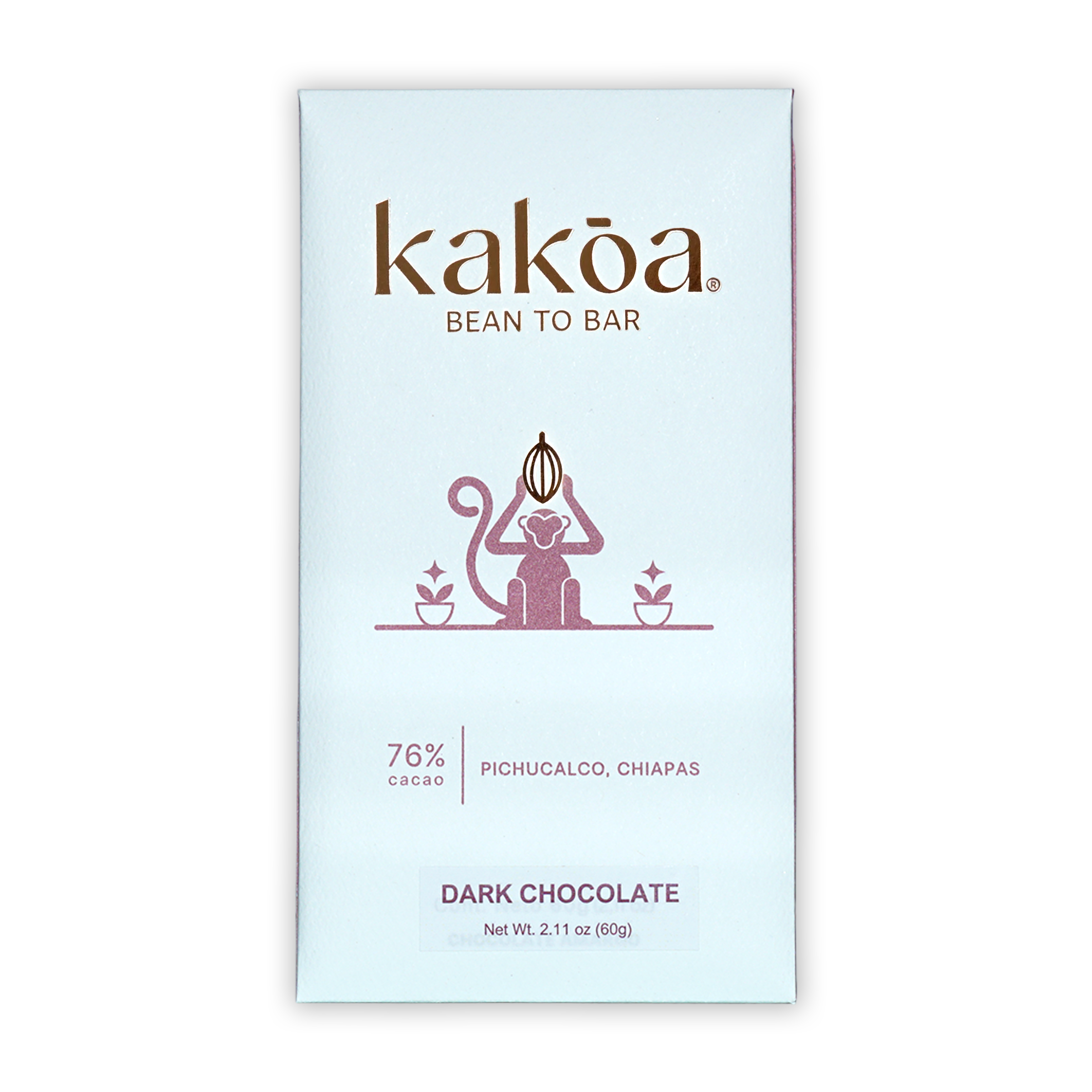 Kakoa Dark Chocolate Pichucalco 76% sleek white minimalist package