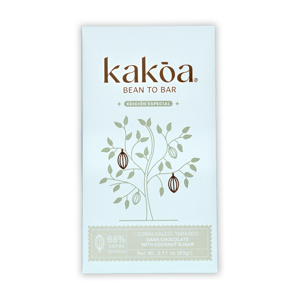 kakaokaokao Kakoa 68% Dark Chocolate with Coconut Sugar Criollo – Bar & Cocoa
