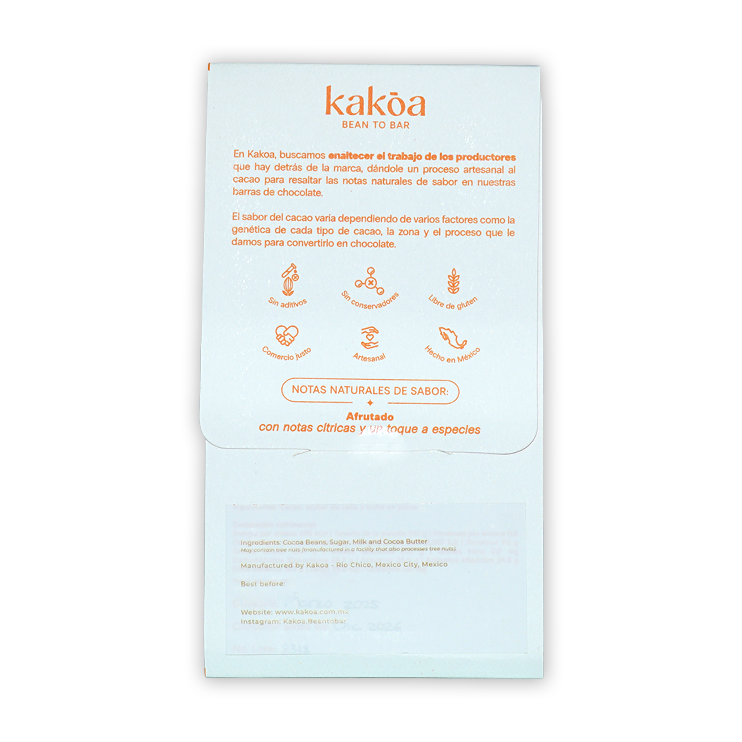 Kakoa Milk Chocolate Arroyo Alcocer 60% light blue wrapper