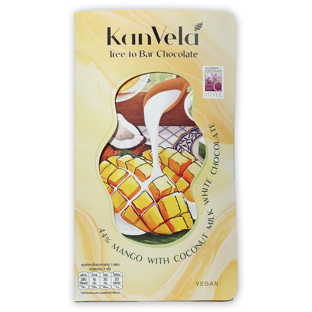 KanVela White Chocolate w/ Mango & Coconut Milk 44% bar