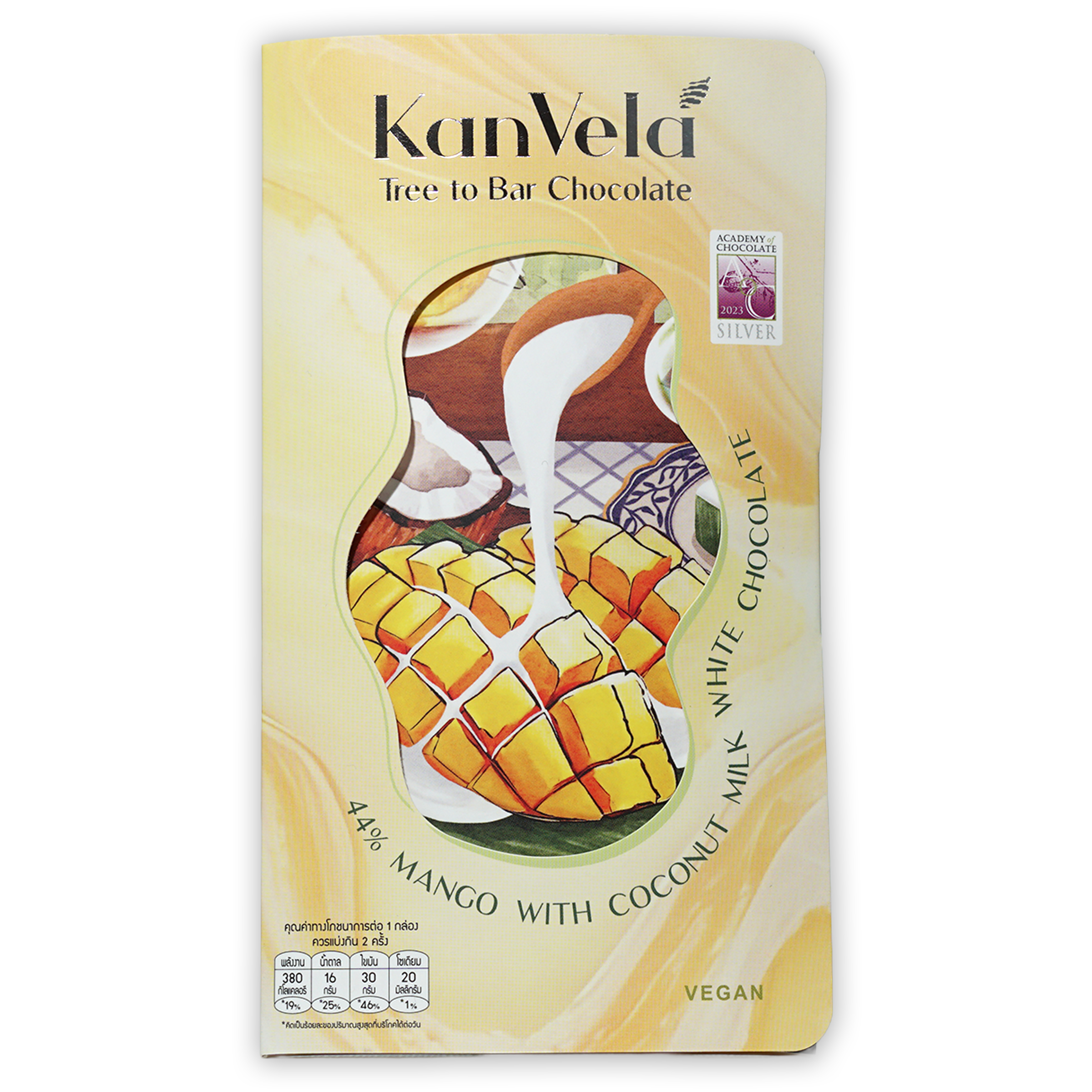 KanVela White Chocolate w/ Mango & Coconut Milk 44% bar