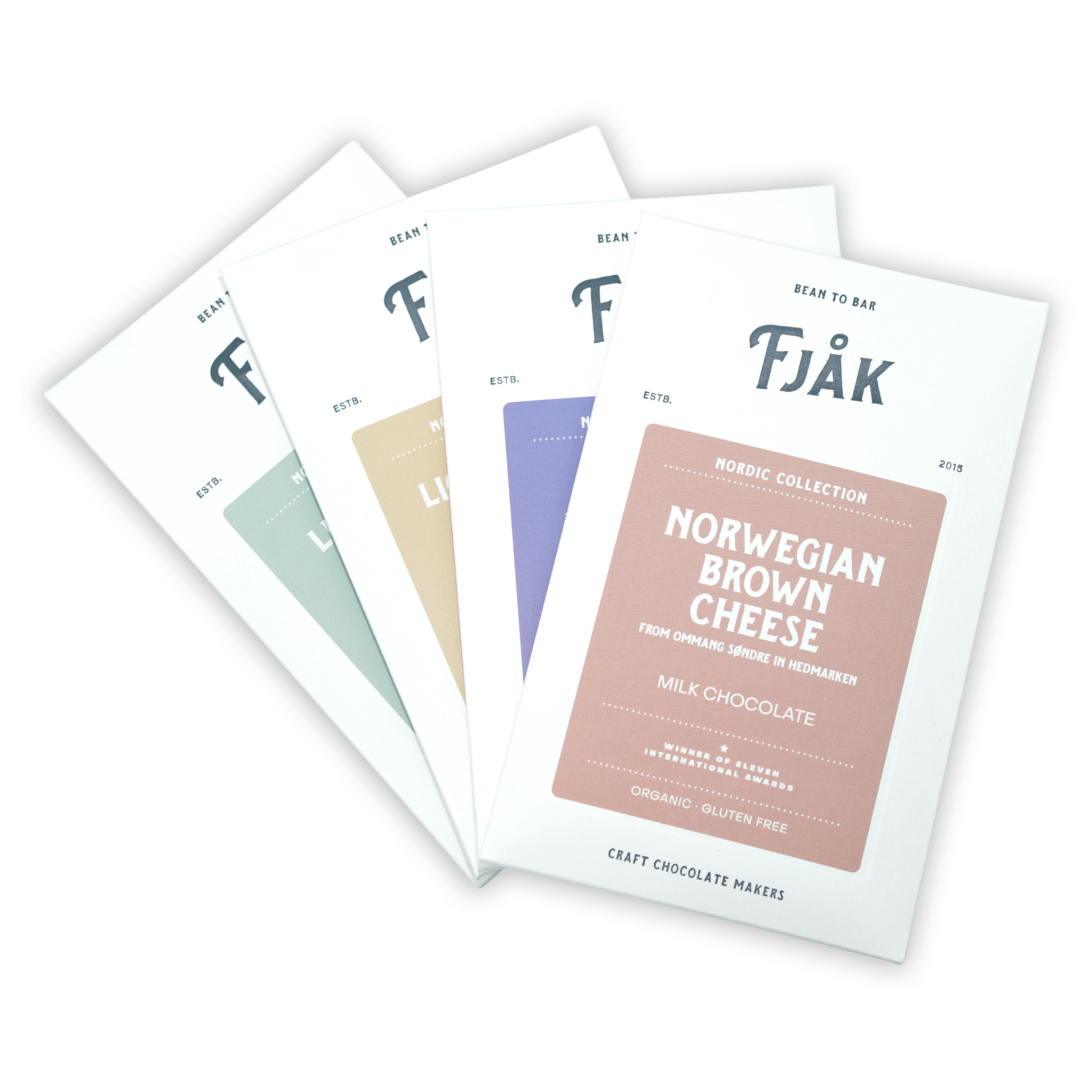 Fjåk Norwegian brown cheese milk chocolate bar from Nordic collection bundle