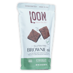 Loon Chocolate gluten-free brownie mix white green pouch with chocolate illustrations