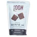 Loon Chocolate organic brownie mix white pouch with Maine sea salt