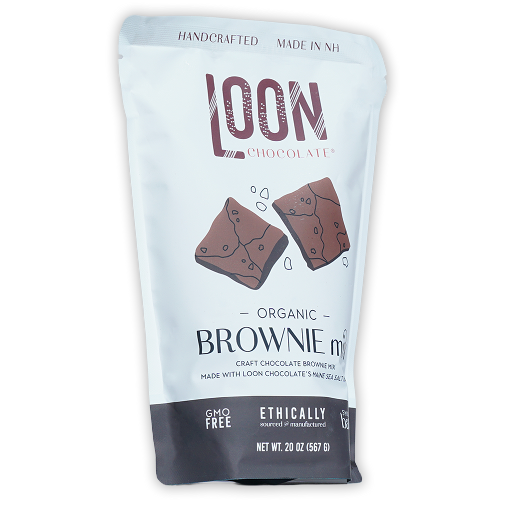 Loon Chocolate organic brownie mix pouch with sea salt brownies