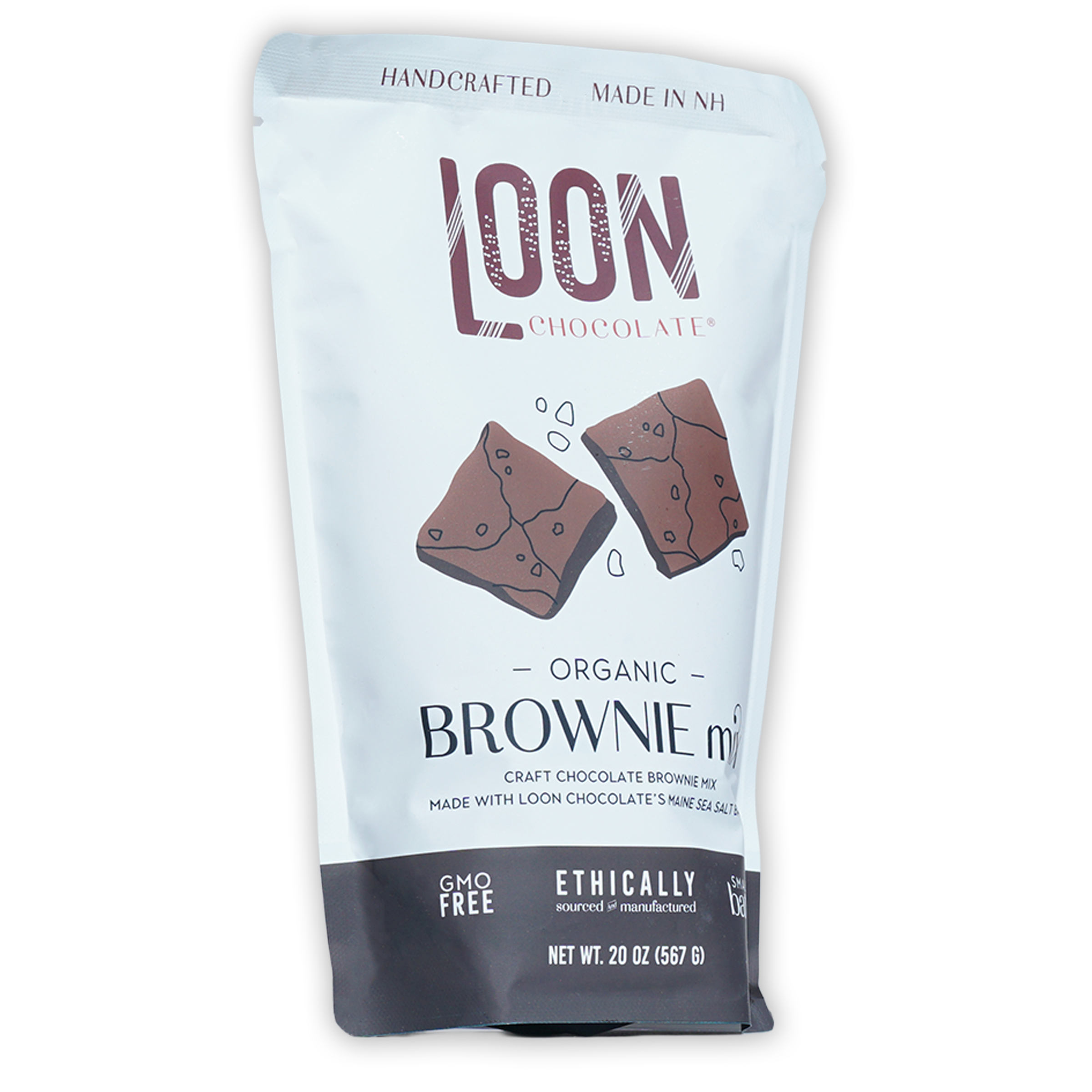 Loon Chocolate organic brownie mix pouch with sea salt brownies
