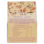 Beige Luisa Abram Dragees wrapper with cocoa pods, flowers, seeds pattern