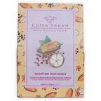 Luisa Abram dragees: dark chocolate-covered cupuaçu fruit 70% in yellow-pink package