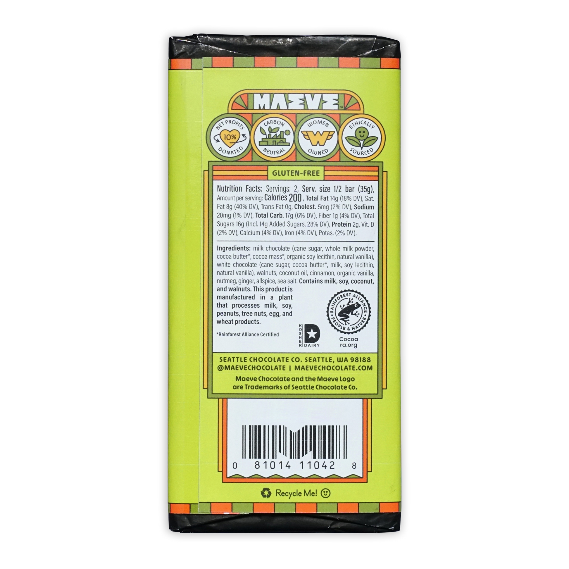 Maeve 14-Carrot Cake Truffle white and milk bar in vibrant lime green wrapper