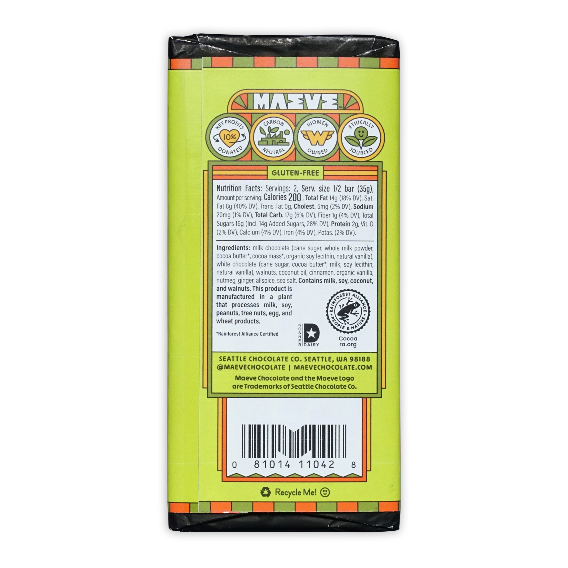 Maeve 14-Carrot Cake Truffle white and milk bar in vibrant lime green wrapper