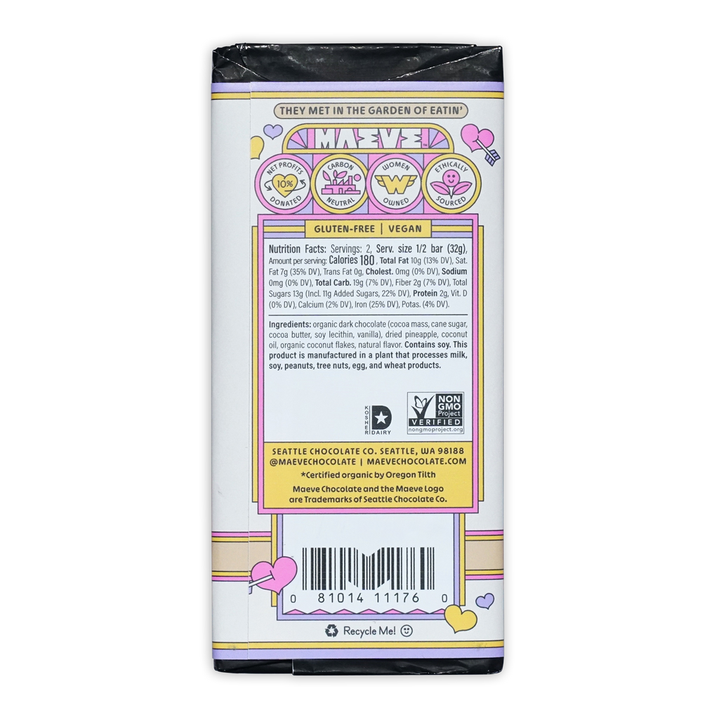 Maeve Forbidden Fruits vegan gluten-free Coconut & Pineapple truffle bar