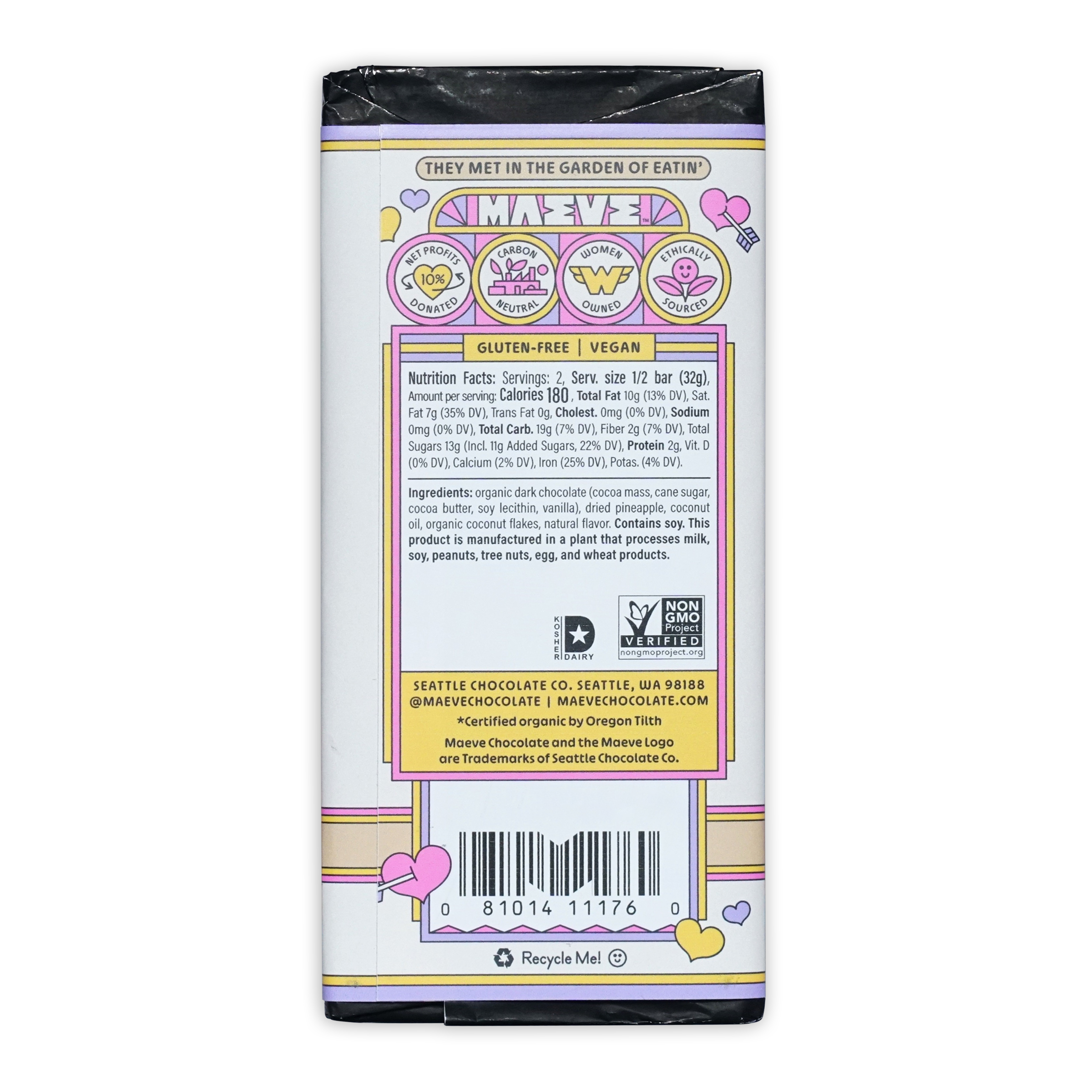 Maeve Forbidden Fruits vegan gluten-free Coconut & Pineapple truffle bar
