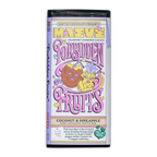 Maeve Forbidden Fruits Truffle Bar wrapper with cartoon fruits