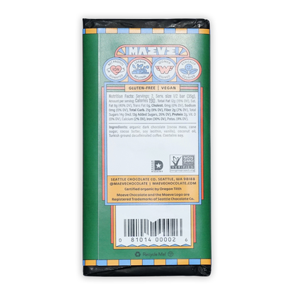 Maeve Pike Place Espresso Truffle Bar with green orange wrapper