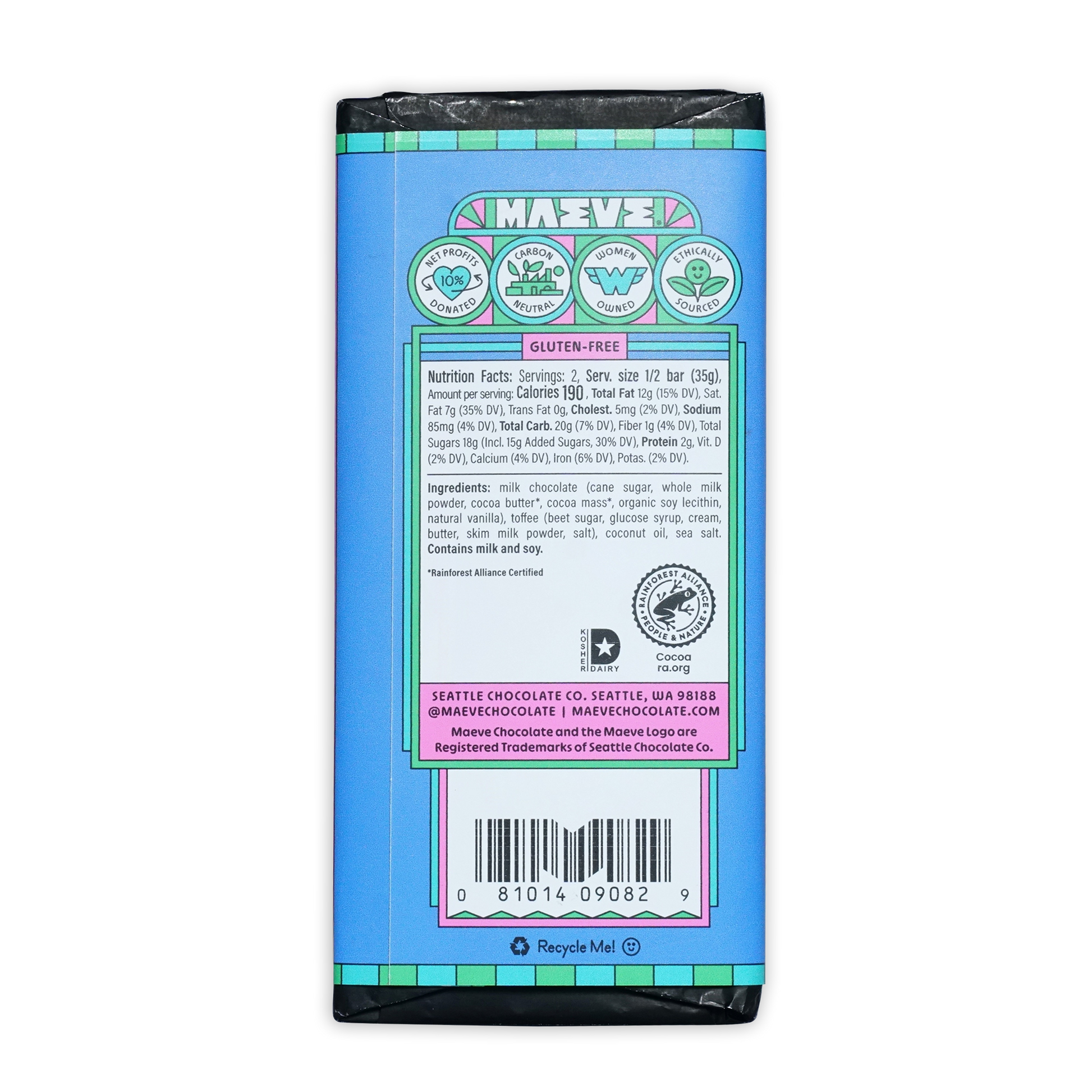 Maeve Sip Sip Hooray Truffle Bar in blue green wrapper
