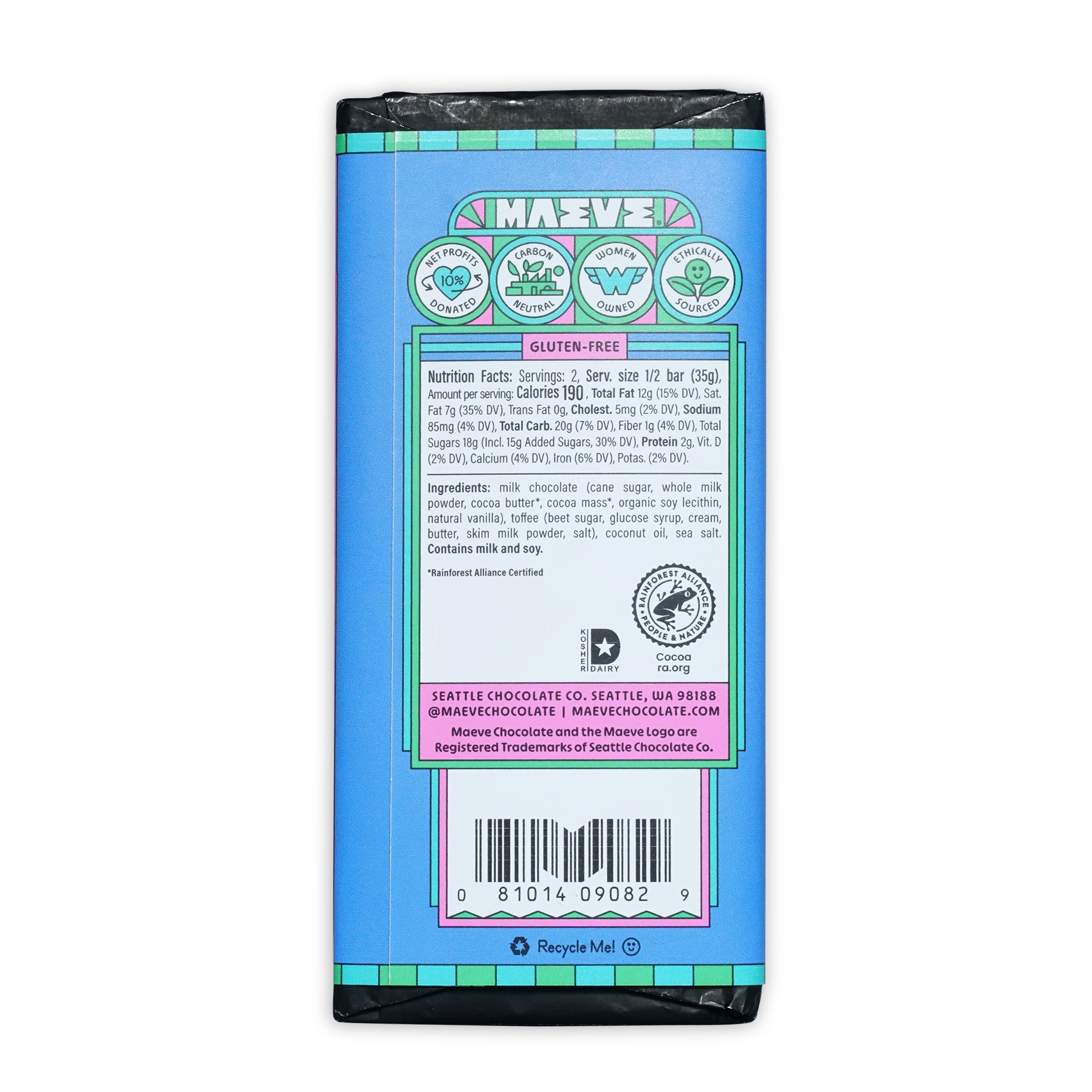 Maeve Sip Sip Hooray Truffle Bar in blue green wrapper