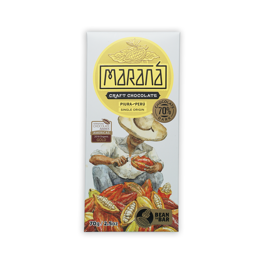 Marana Piura Dark 70% craft chocolate bar from Peru