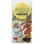 Marana Piura Dark 80% white chocolate bar wrapper with marana logo and cacao harvest illustration