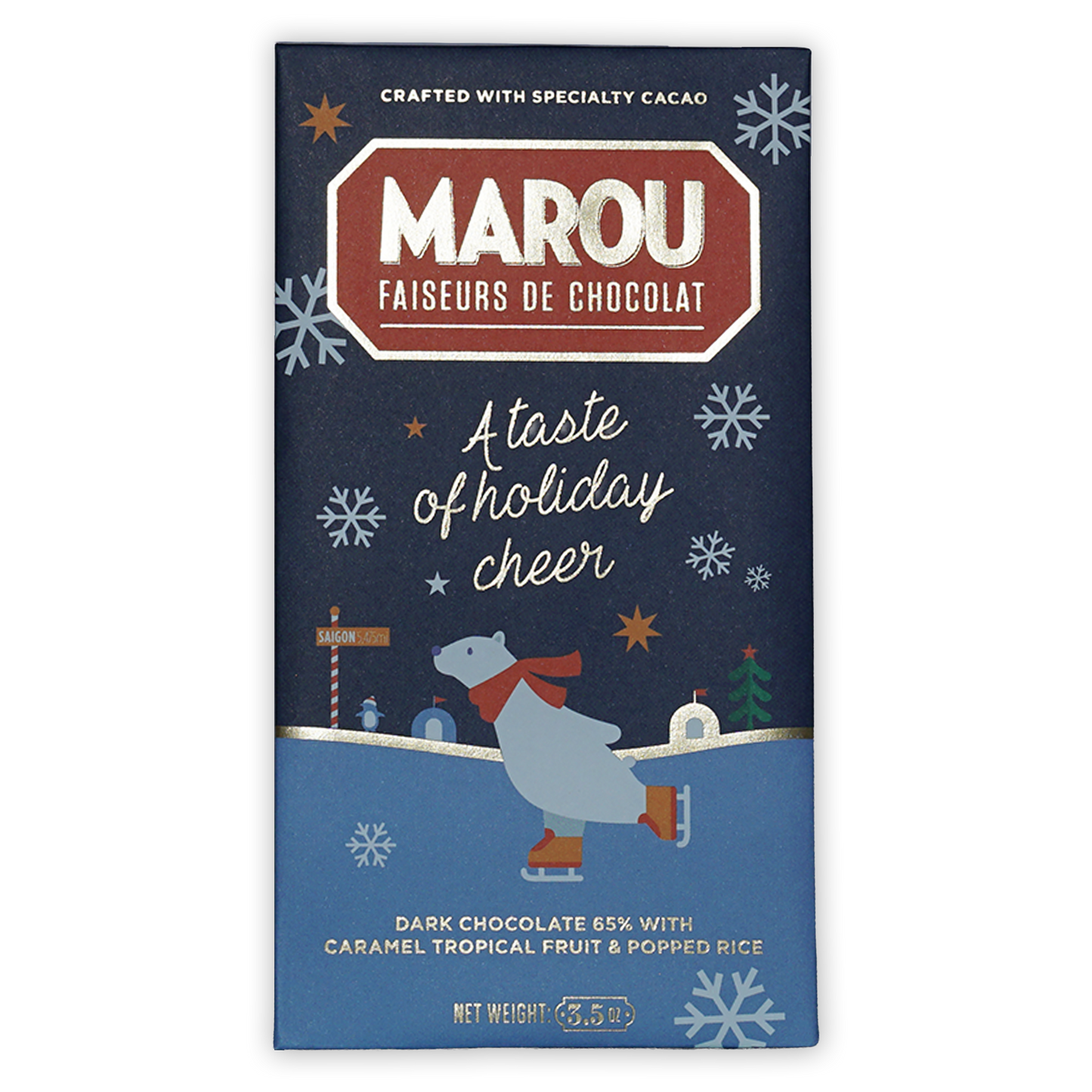 Marou Maison Dark Chocolate Caramel Tropical Fruit & Popped Rice 65% (Seasonal)