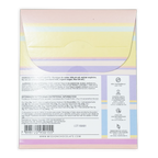 Mission chocolate dulce de leche and fleur de sel white chocolate bar with pastel lavender yellow and mint green striped wrapper