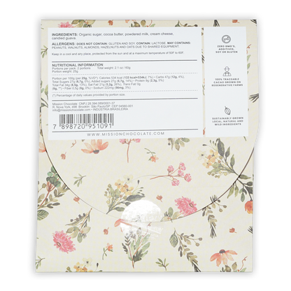 Mission Chocolate Romeo & Juliet white chocolate bar floral wrapper