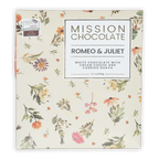 Mission Chocolates Romeo & Juliet white chocolate bar with floral packaging