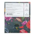 Mission chocolate 100 percent cacao dark chocolate bar wrapped in vibrant floral paper with red and pink blossoms