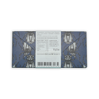 Omnom Tanzania 70% dark blue chocolate bar wrapper with silver lanterns