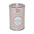 Pink cylindrical tin of Pump Street Drinking Chocolate West Papua 70%