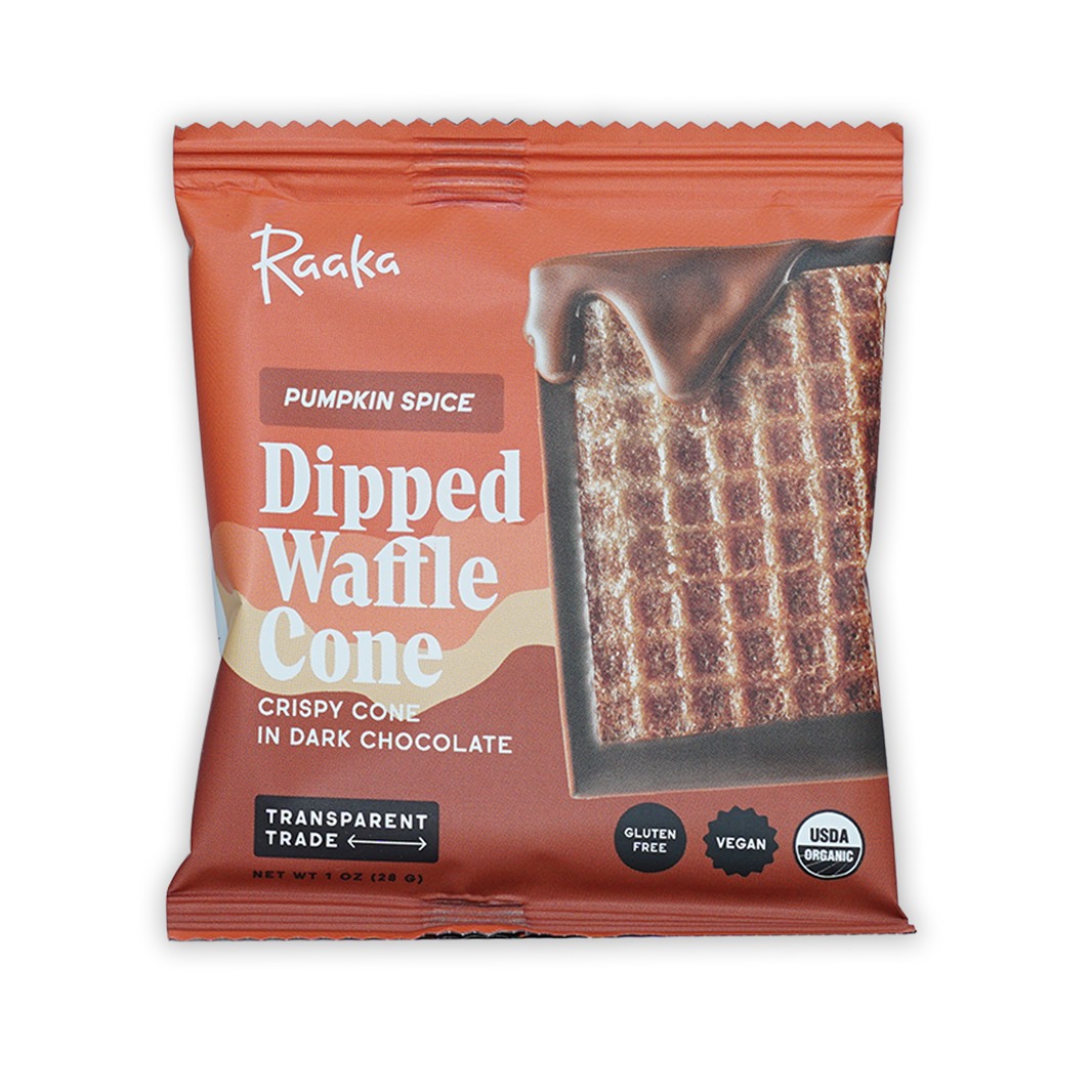 Raaka Pumpkin Spice Dipped Chocolate Waffle Cone (Limited Batch)